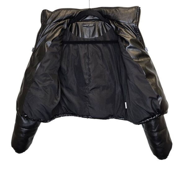 SHEIN Women's L Black Zip Puffer Crop Jacket - Picture 10 of 16